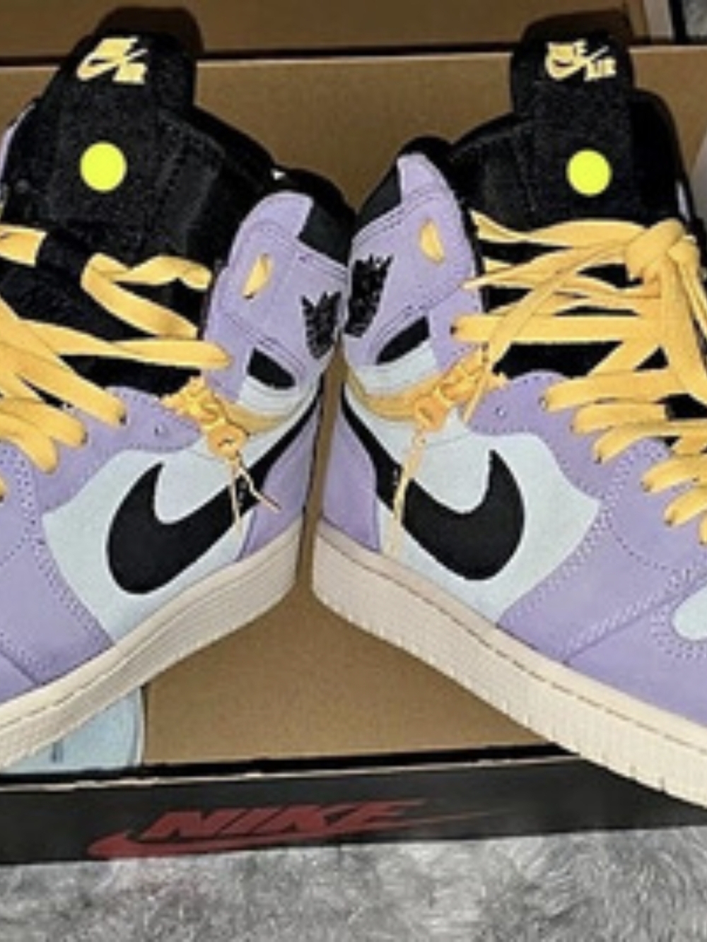 Nike Air Jordan 1 High Top Sneakers in Purple & Black